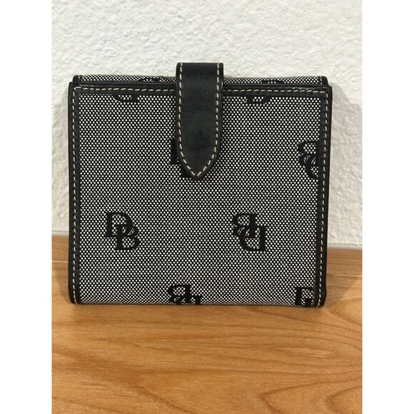 Dooney & Bourke 1975 Collection Canvas Logo Small Compact Wallet EUC - Picture 3 of 7
